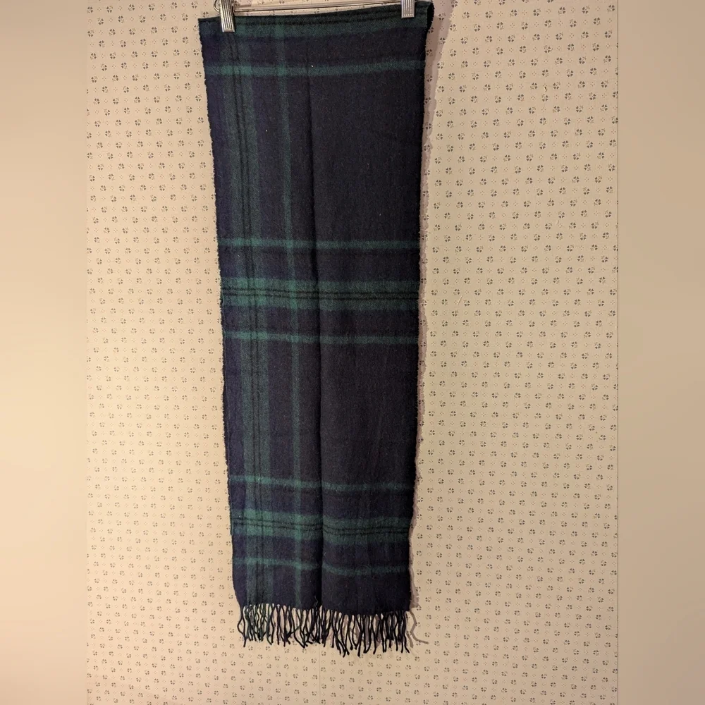 💙 Plaid Tartan scarf very soft wool blend dark academia preppy class Highlander